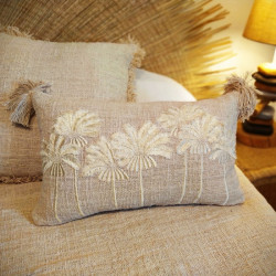 Coussin coton brodé